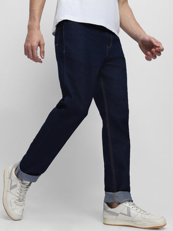 Men's Straight Fit Washed Indigo Stretchable Jeans