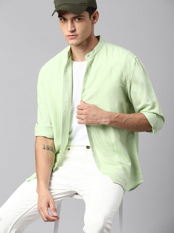 Men's Green Solid Shirts