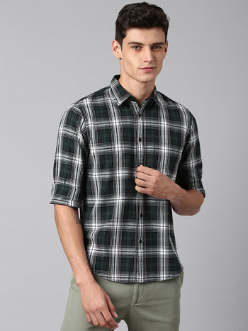 Men's Green Slim Fit Casual Shirt