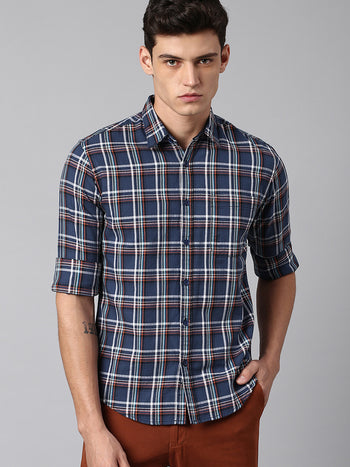 Men's Navy Slim Fit Casual Shirt