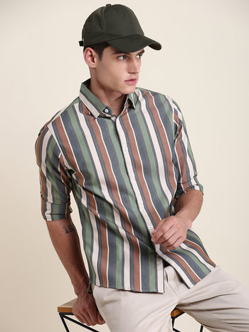 Men's Green Stripe Shirts