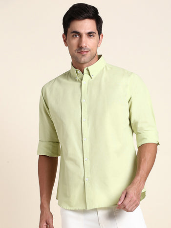 Men's Comfortable And Stylish Green Casual Shirt