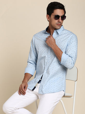 Men's Comfortable And Stylish Blue Casual Shirt