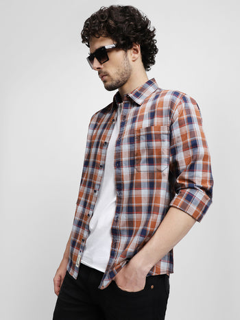 Men's Orange Casual Shirts