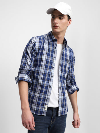 Men's Mid Blue Casual Shirts