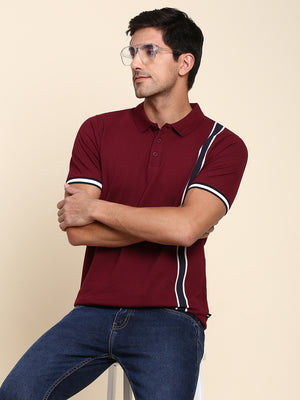 Dennis Lingo Men's Comfortable And Stylish Maroon Casual Polo Tshirt