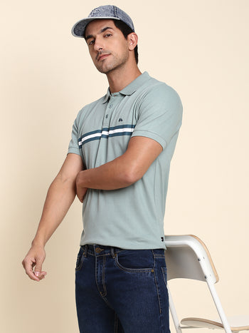 Men's Comfortable And Stylish Teal Casual Polo Tshirt