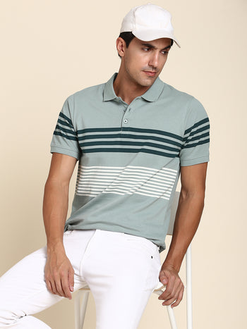 Men's Comfortable And Stylish Teal Casual Polo Tshirt