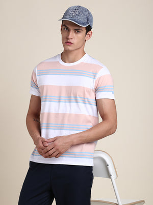 Dennis Lingo Men's Peach Stripe T-Shirts