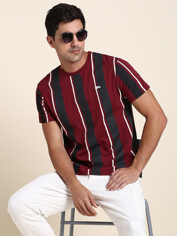 Men's Maroon Tshirts Wardrobe Essentials Soft And Stretchy Fabric