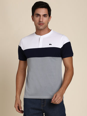 Men's Soft And Stretchy Fabric White Casual Crew Neck Tshirt