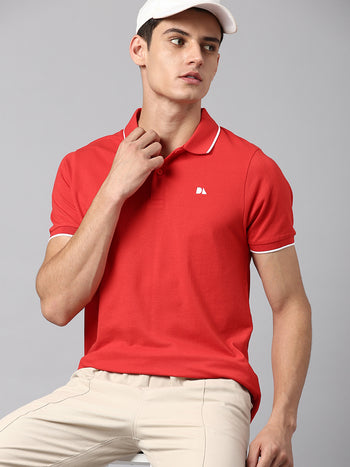 Men's Red Solid T-shirt