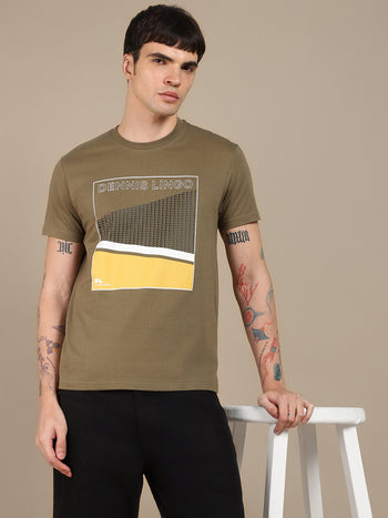 Dennis Lingo Geometric Printed Pure Cotton Slim Fit T-shirt