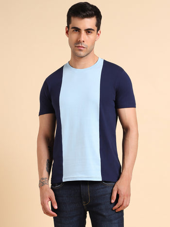 Dennis Lingo Colourblocked Pure Cotton Slim Fit T-shirt