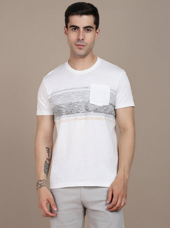 Dennis Lingo Striped Printed Slim Fit Pure Cotton T-shirt