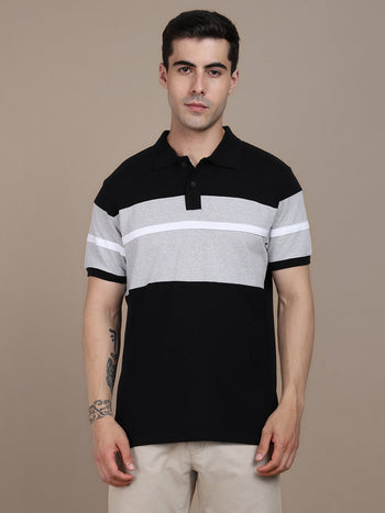 Men's Colorblock Polo Collar T-shirt