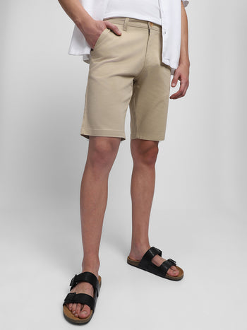 Men's Beige Cotton Shorts