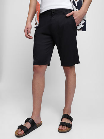 Men's Black Cotton Shorts