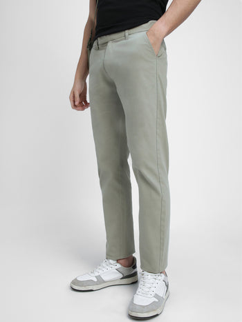 Men's Green Slim Fit Chinos Trousers