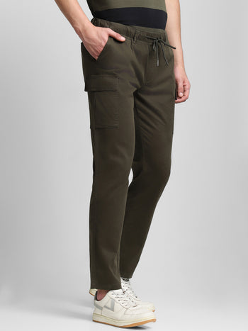 Men's Dark Olive Cargo Trousers