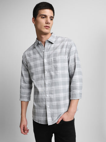 Men's Light Grey Casual Shirt