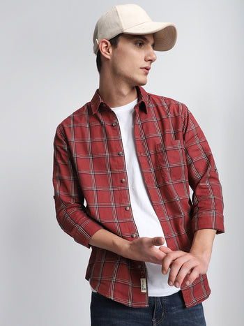 Men's Red Casual Shirts