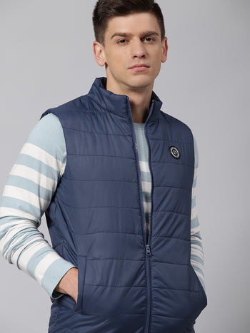 Mens Sleeveless Jacket - Lightweight Casual Winterwear  (Bright Navy)