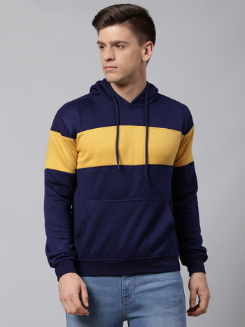 Mens Long-Sleeve Hoodie - Lightweight Casual Winterwear  (Navy)