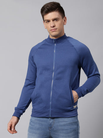 Mens Long-Sleeve Sweatshirt - Lightweight Casual Winterwear  (Denim Blue)