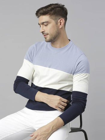 Men's Colourblocked Pure Cotton T-shirt