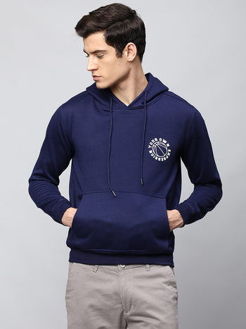 Mens Long-Sleeve Hoodie - Lightweight Casual Winterwear  (Navy)