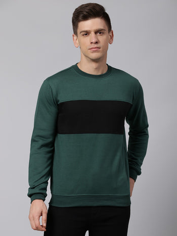 Mens Long-Sleeve Sweatshirt - Lightweight Casual Winterwear  (Petrol Green)