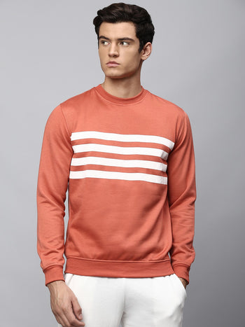 Mens Long-Sleeve Sweatshirt - Lightweight Casual Winterwear  (Coral)