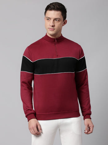 Mens Long-Sleeve Sweatshirt - Lightweight Casual Winterwear  (Wine)