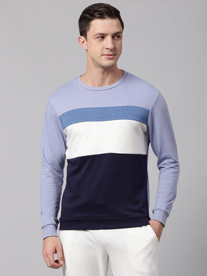 Mens Long-Sleeve Sweatshirt - Lightweight Casual Winterwear  (Powder Blue)